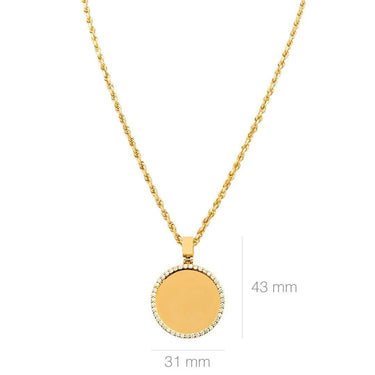 Diamond Rest In Peace Memory Frame Pendant in 14k Yellow Gold 2.15 Ctw